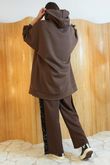 Soft Tech Jersey Oversized Hoodie Chocolate